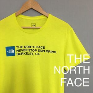 ザノースフェイス THE NORTH FACE 半袖 Tシャツ イエロー 黄色 ネオンイエロー プリント ロゴ メンズ XL アウトドア ハーフドーム ∬▽