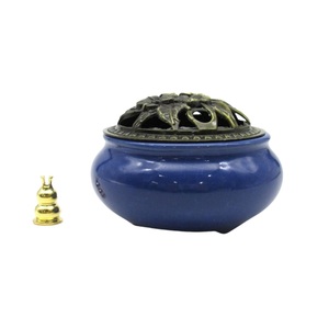  censer antique modern manner crack pattern ceramics made cover fragrance establish attaching ( blue )