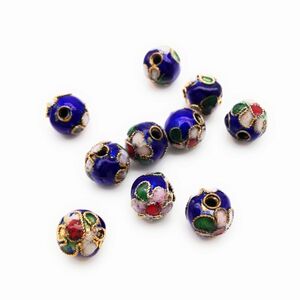  beads the 7 treasures roasting beads sphere diameter 8mm 10 piece set ( sapphire blue )