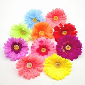 造花 ガーベラ 花のみ 10センチ 10個 (ミックス)