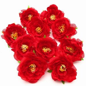  искусственный цветок камелия sa The nka цветок только 5 см 10 шт ( красный )