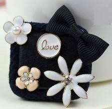 Handmade style flower ribbon square brooch, Women's Accessories, brooch, others