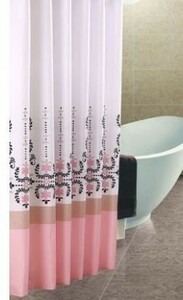 シャワーカーテン かわいい 花模様 エレガント クラシカル ピンク