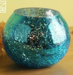  candle holder Christmas color mo The ik glass ( blue )