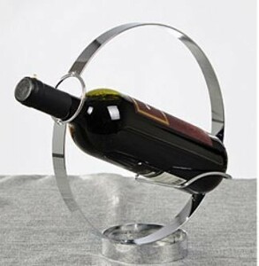  wine bottle holder round shape motif Circle type metallic color simple ( silver )