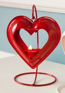  candle holder Heart type .. pulling out design simple hanging lowering ( red )