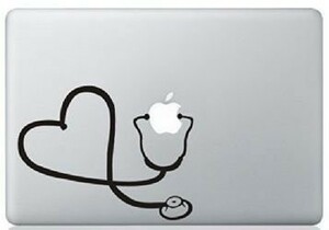 MacBook ステッカー シール Stethoscope Heart (15インチ)