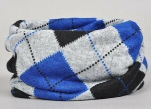  neck warmer watch cap a-ga il pattern ( blue )