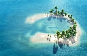 ポスター 青い海と空 常夏ビーチ 風景 (I)