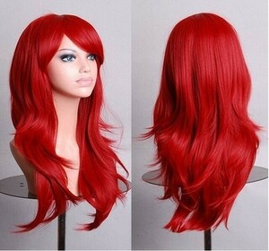  cosplay wig wig long hair re year cut ( red )