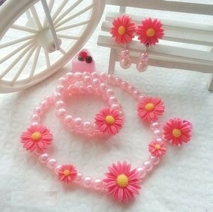  accessory for children gerbera pearl manner 4 point set ( pink × rose )