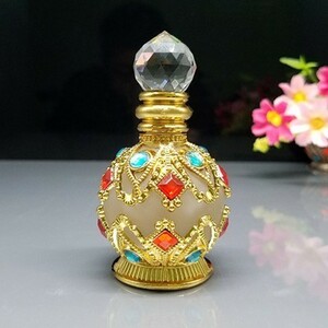  perfume bin puff .-m bottle biju- attaching exotic design glass made ( Gold )