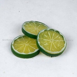 food sample fruit slice cut wheel cut .( lime, 5 piece set )