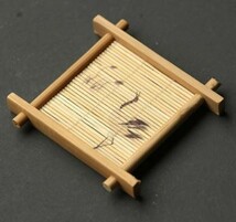 茶托 コースター 井の字型 和モダン 竹製 6枚セット (丹頂鶴)_画像1