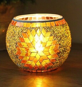  candle holder mo The ik glass large flower sun manner ( orange )