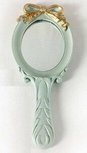  hand-mirror pastel color ribbon attaching antique manner ( light blue )