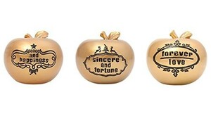  ornament apple Country manner britain character. message entering 3 piece set ( Gold )
