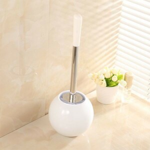  toilet brush set simple round case attaching ( white )