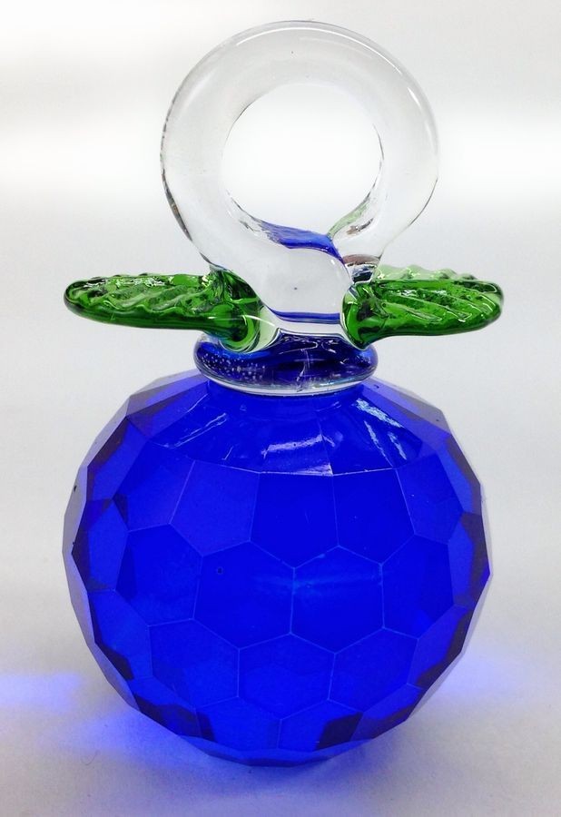 Petite figurine de pomme en cristal (bleu), Articles faits à la main, intérieur, marchandises diverses, ornement, objet