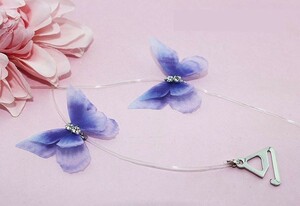  bra straps clear ...... motif ... feather ( blue )