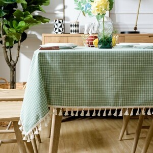  tablecloth check pattern ta with a self-starter Country manner green ( rectangle A 140×180cm)