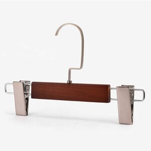  clip hanger trousers hanger Kids for simple classical wooden 2 pcs set ( silver )