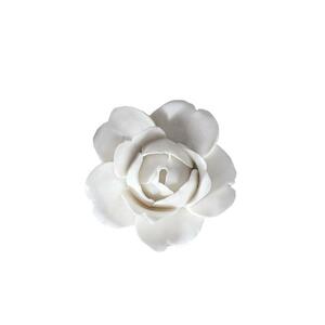 壁掛けオブジェ 椿の花 和モダン風 陶磁器製 (小, ホワイト)