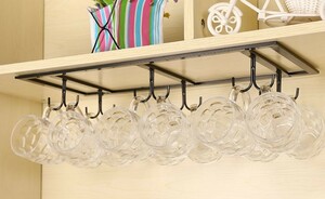  cup holder cup hanger hook hanging lowering type simple (3 row 12 piece .., black )