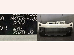 R3年 スペーシア 5AA-MK53S フロント バンパー 白パール ZVR MM53S ギア　XZ ジャンク ks4722=32495