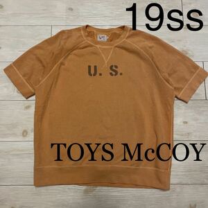 19ss TOYS McCOY トイズマッコイ ミリタリースウェットTシャツ 38 TMC1933 ゴールド 半袖 used加工