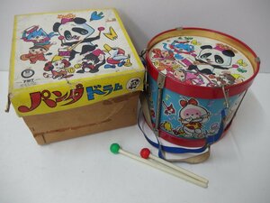 8#/Zk2420 clover Panda drum futoshi hand drum Showa Retro 