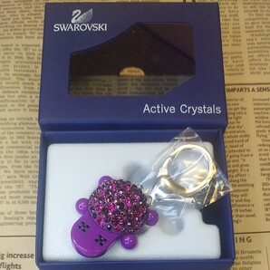 スワロフスキー SWAROVSKI パープル カメモチーフ USB2.0対応 キーホルダー【未使用】