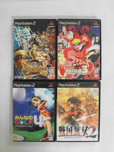 PS2 21-479 ソニー sony プレイステーション2 PS2 プレステ2 ワンピース ナルト みんなのゴルフ 戦国無双2 セット ゲーム 使用感あり