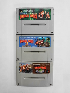 SFC21-356 任天堂 スーパーファミコン SFC スーパードンキーコング 1 2 3 セット 名作 シリーズ レトロ ゲーム ソフト 使用感あり
