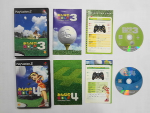 PS2 21-441 ソニー sony プレイステーション2 PS2 プレステ2 みんなのゴルフ 3 4 2本セット みんゴル 人気 シリーズ レトロ ゲーム ソフト