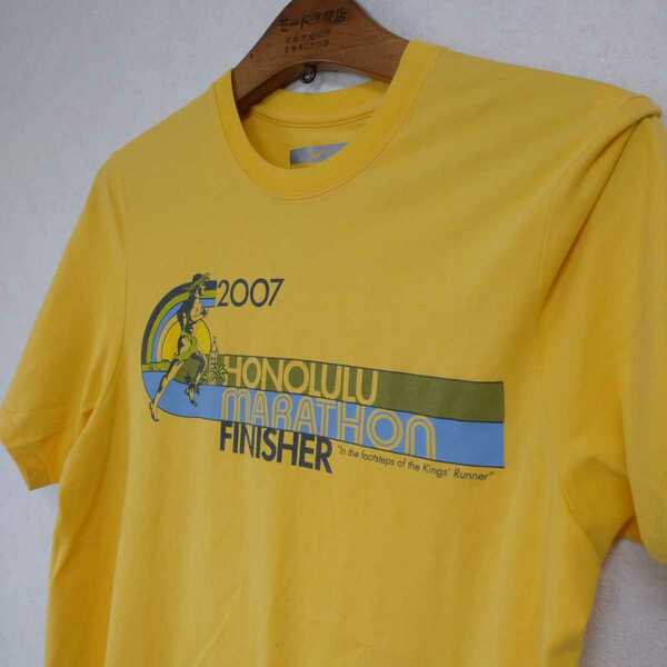 半袖Tシャツ ナイキ ホノルルマラソン フィニッシュTシャツ 黄 S