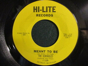 The Seminoles ： Meant To Be 7'' / 45s (( Doo Wap Doowap Doo Wop Doowop )) c/w Cheatin' Heart (( 落札5点で送料無料