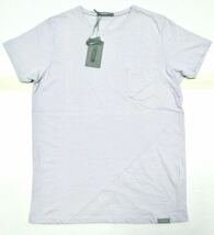 8.5@ 新品「SORBINO」“ME6336SC” ラインデザイン クルーネック 半袖 Tシャツ White-Gray SIZE:S_画像1