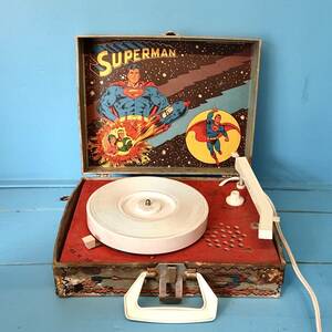 ★70s/superman/スーパーマン/DCコミック/record Player/BOX/vintage