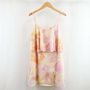  beautiful goods rienda rienda flower floral print total pattern flair Layered camisole tunic F pink orange peach orange lady's KB1805-024