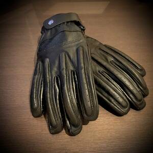  off-road leather glove motocross Vintage glove L black 