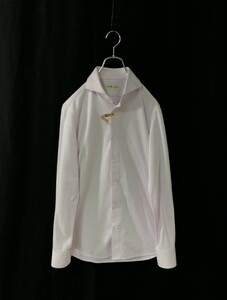 ◆Makers Shirt メーカーズシャツ 【KNIT】鎌倉シャツ 長袖シャツ ライトパープル系 ストライプ M 