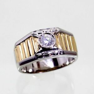 * used beautiful goods * platinum,18 gold diamond 0.324ct men's ring 20 number 