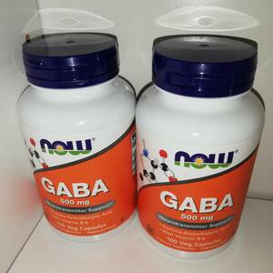 【2個セット】GABA 500mg ビタミンB6配合 100カプセル ギャバ NOW Foods ナウフーズ【新品・送料込】