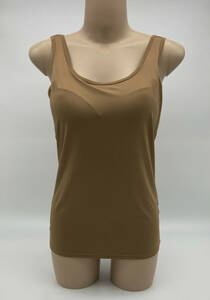 #53_0014 free shipping [nisen]bla top tank top cup attaching inner lady's LL size mocha color 