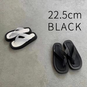 厚底 プラットフォーム フレームサンダル ブラック ビーサン プチプラ 韓国 海外 通販 美品 新品 人気 トングサンダル