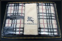 [ZEROnet]◎BURBERRY バーバリー バスタオル フェイスタオル ウォッシュタオル 綿100％ ノバチェック 2箱セット 未使用保管品◎Y46-77_画像2