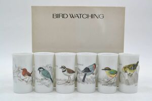 (215S 0627N19) 未使用 HOYA BIRD WATCHING マグカップ 6客 茶器 鳥 洋風