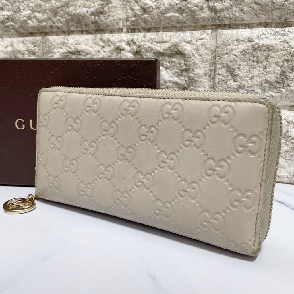 GUCCI グッチ シマ ラウンドファスナー 長財布 中身美品｜PayPayフリマ