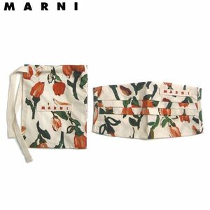 【入手困難でタダ同然！】MARNI マルニ ◇ プレゼントにも◎ショップ袋付属 ◇コットン マスクカバー STREAM アイボリー 本物！送料無料